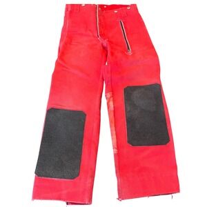 Vintage Kurt Thune Teema Line OY Shooting Trousers Red Canvas 28" Finland